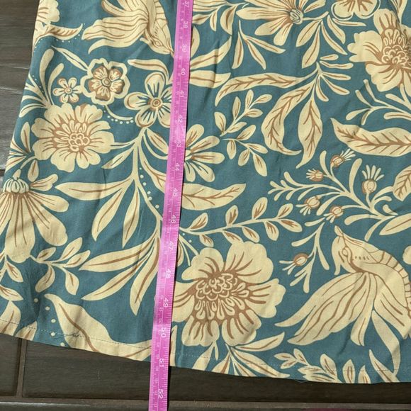 NWT Patrons of Peach Blue Floral Print Smocked Short Sleeve Maxi Dress Small - Picture 10 of 16